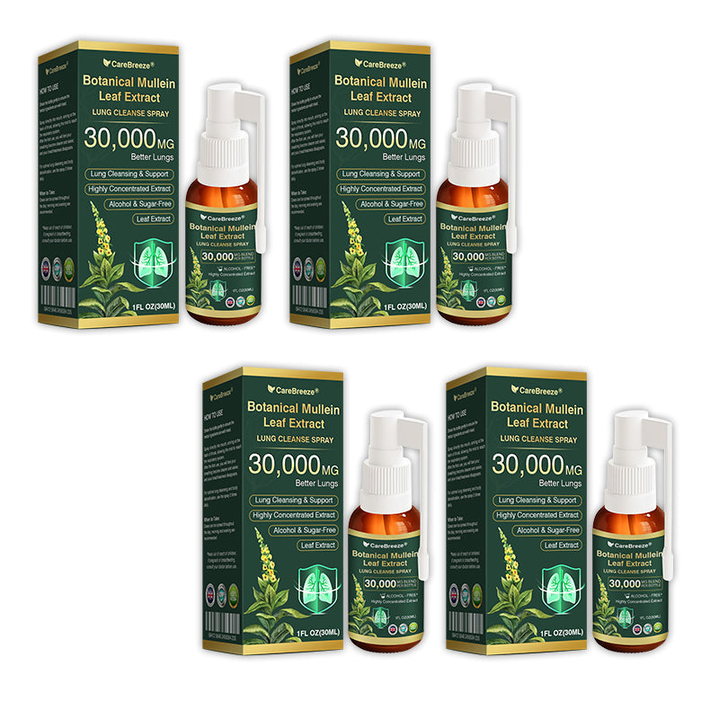✅UK Official Store:CareBreeze® Botanical Mullein Leaf Extract Lung Cleanse Spray（👨‍⚕️Directly acts on COPD, asthma, chronic bronchitis (CB), respiratory infections, lung cancer, sinusitis, and other conditions）