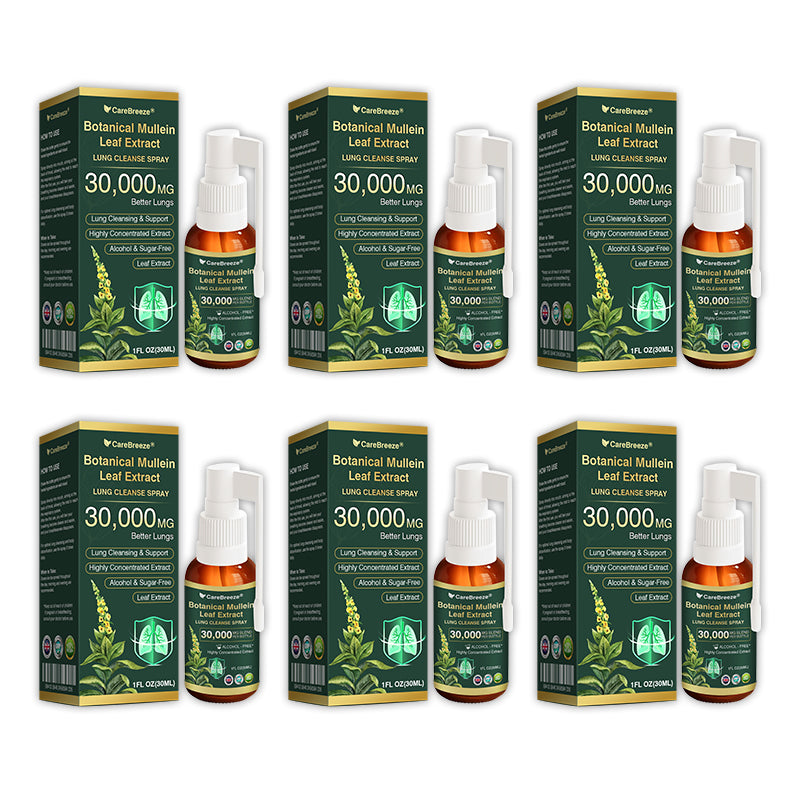 ✅UK Official Store:CareBreeze® Botanical Mullein Leaf Extract Lung Cleanse Spray（👨‍⚕️Directly acts on COPD, asthma, chronic bronchitis (CB), respiratory infections, lung cancer, sinusitis, and other conditions）