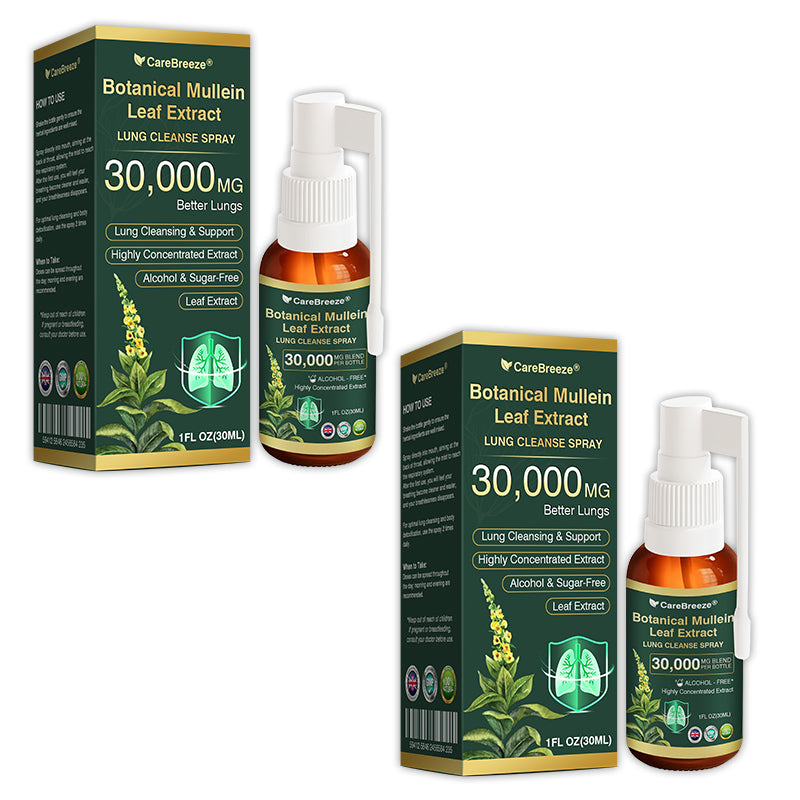 ✅UK Official Store:CareBreeze® Botanical Mullein Leaf Extract Lung Cleanse Spray（👨‍⚕️Directly acts on COPD, asthma, chronic bronchitis (CB), respiratory infections, lung cancer, sinusitis, and other conditions）