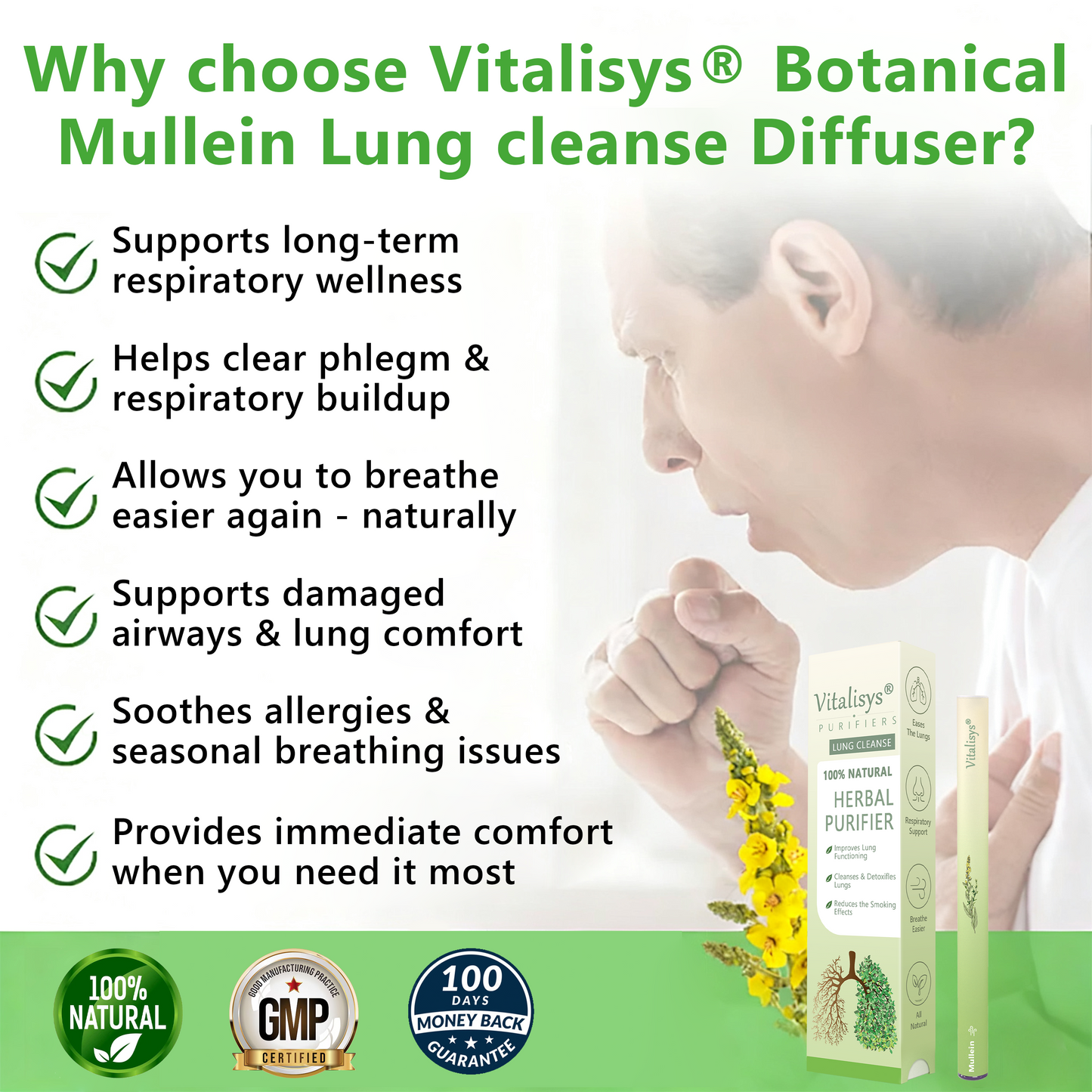 𝐔K 𝐎𝐰𝐧𝐞𝐝 𝐚𝐧𝐝 𝐎𝐩𝐞𝐫𝐚𝐭𝐞𝐝✅ 𝐕𝒊𝒕𝐚𝐥𝐢𝐬𝐲𝐬® 𝐁𝐨𝐭𝐚𝐧𝐢𝐜𝐚𝐥 𝐌𝐮𝐥𝐥𝐞𝐢𝐧 𝐋𝐮𝐧𝐠 𝐂𝐥𝐞𝐚𝐧𝐬𝐞 𝐃𝐢𝐟𝐟𝐮𝐬𝐞𝐫(🫁Cough, Pharyngitis, shortness of breath, sputum, stuffy nose, bronchitis, bronchitis, allergy symptoms, lung discomfort)2🎁