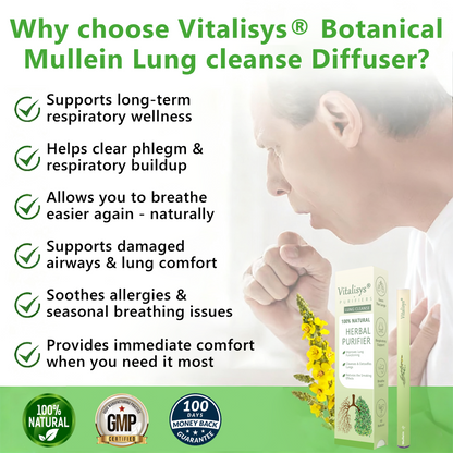 𝐔K 𝐎𝐰𝐧𝐞𝐝 𝐚𝐧𝐝 𝐎𝐩𝐞𝐫𝐚𝐭𝐞𝐝✅ 𝐕𝒊𝒕𝐚𝐥𝐢𝐬𝐲𝐬® 𝐁𝐨𝐭𝐚𝐧𝐢𝐜𝐚𝐥 𝐌𝐮𝐥𝐥𝐞𝐢𝐧 𝐋𝐮𝐧𝐠 𝐂𝐥𝐞𝐚𝐧𝐬𝐞 𝐃𝐢𝐟𝐟𝐮𝐬𝐞𝐫(🫁Cough, Pharyngitis, shortness of breath, sputum, stuffy nose, bronchitis, bronchitis, allergy symptoms, lung discomfort)2🎁