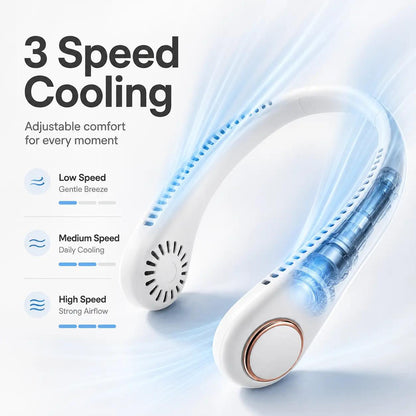 𝐏𝐊𝗡𝐄𝙒® 𝑷𝒐𝒓𝒕𝒂𝒃𝒍𝒆 𝑵𝒆𝒄𝒌 𝑭𝒂𝒏, Bladeless Wearable Personal Fan, Hands-Free Cooling for Outdoor & Office👑