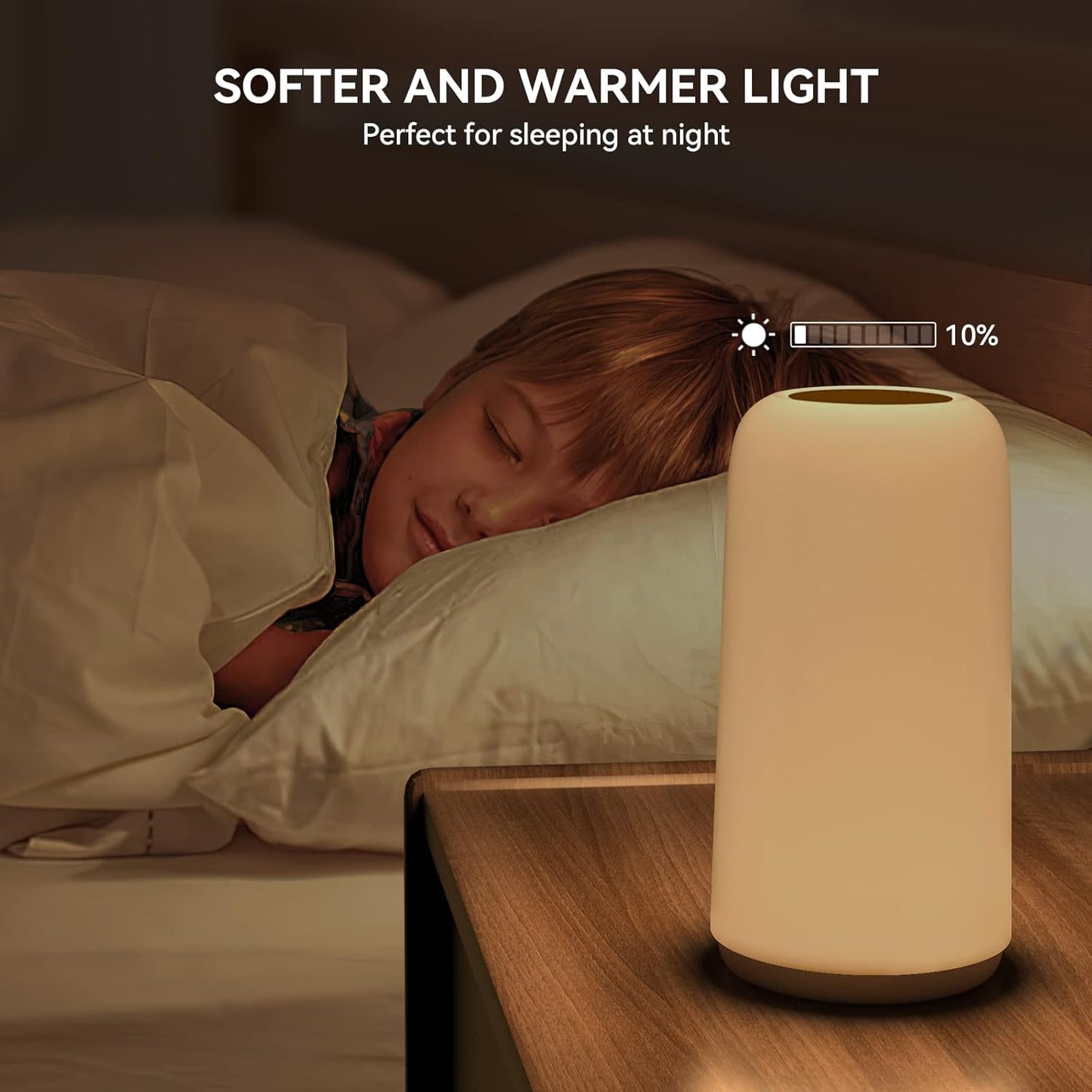 Touch LED Bedside Lamp – RGB Dimmable Night Light for Bedroom & Living Room Decor, Gift for Women & Mom