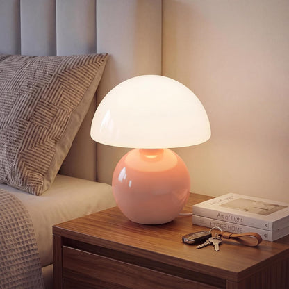 Table Lamp for Bedroom, Ice Crackle Bedside Lamp, Small Modern Nightstand Lamp for Living Room, Cute Mid Century Desk Lamp