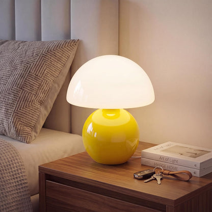 Table Lamp for Bedroom, Ice Crackle Bedside Lamp, Small Modern Nightstand Lamp for Living Room, Cute Mid Century Desk Lamp