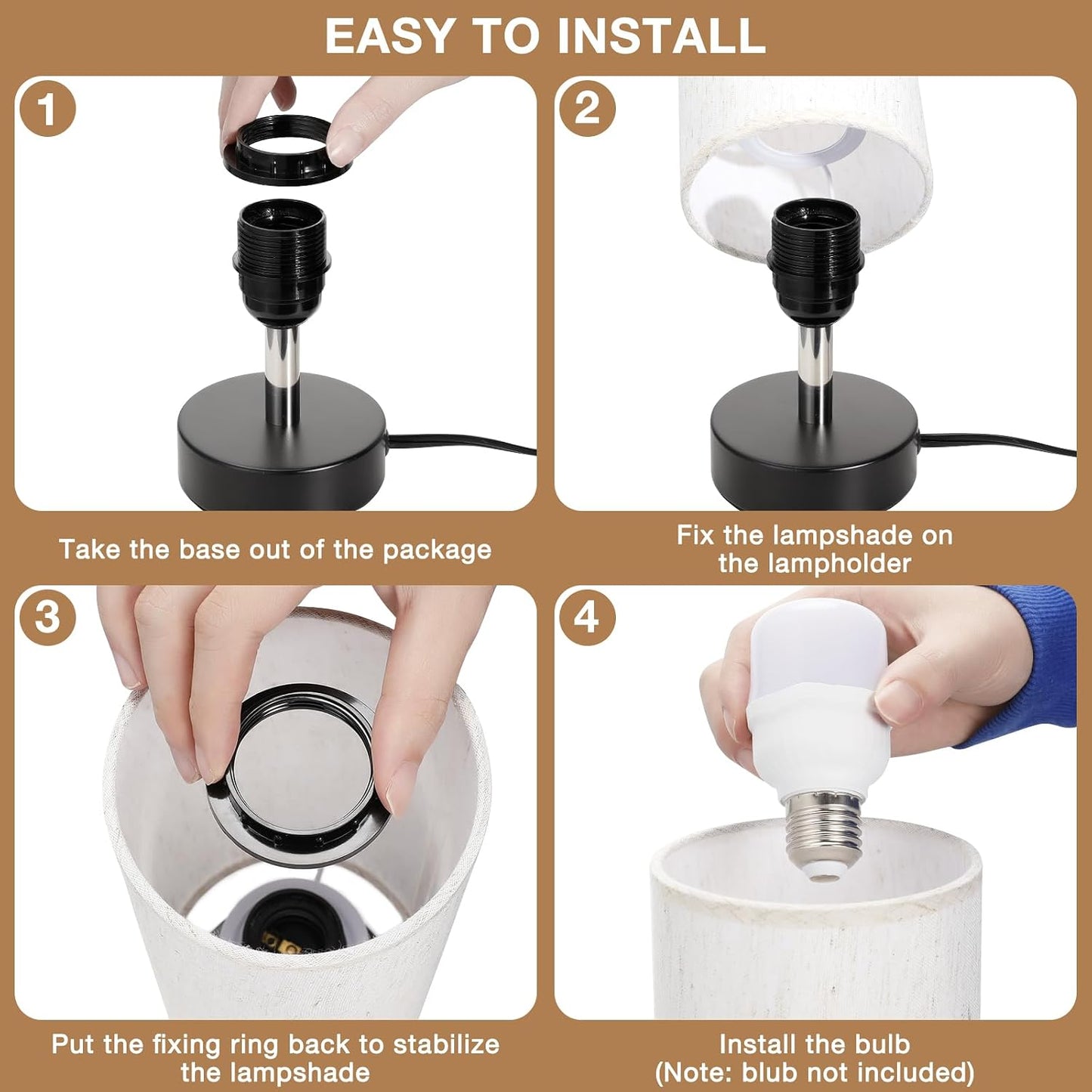 Small Bedside Table Lamp – Minimalist Nightstand & Desk Lamp for Bedroom, Living Room, Office, Dorm