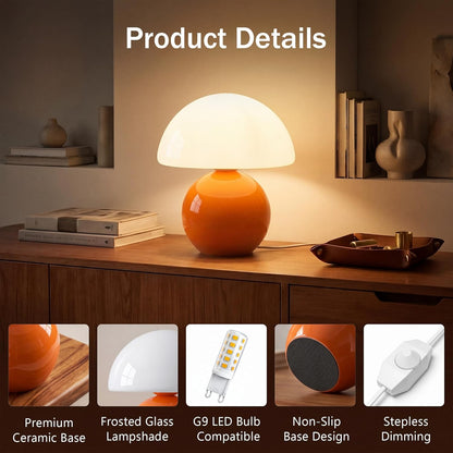 Table Lamp for Bedroom, Ice Crackle Bedside Lamp, Small Modern Nightstand Lamp for Living Room, Cute Mid Century Desk Lamp