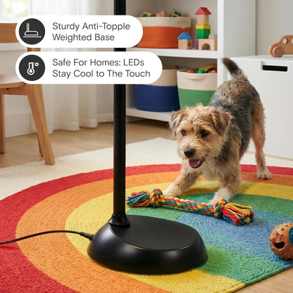 LED Floor Reading Lamp – Adjustable Gooseneck Standing Light for Reading, Crafts & Office, Black