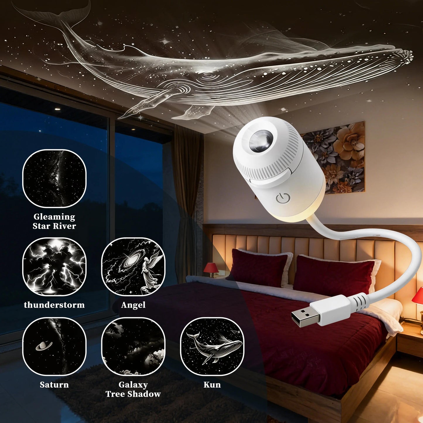 PKNEW® 🌟 360° Galaxy & Ocean Wave Ambient Projector