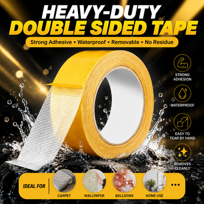 𝐏𝐊𝗡𝑬𝓦® Heavy-Duty Double Sided Tape, StrongAdhesive, Waterproof & Removable, No Residue, Idealfor Carpet, Wallpaper, Balloons & Home Use👑
