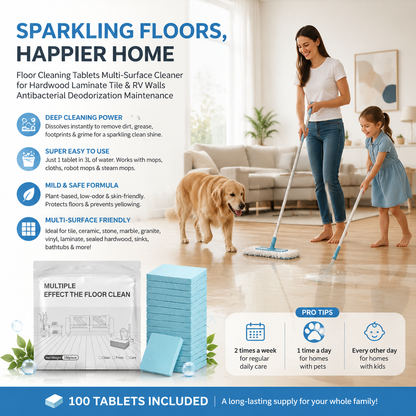 𝐏𝐊𝗡𝑬𝓦® Floor Cleaning Tablets Multi-Surface Cleaner for Hardwood Laminate Tile & RV Walls Antibacterial Deodorization Maintenance👑