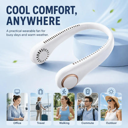 𝐏𝐊𝗡𝐄𝙒® 𝑷𝒐𝒓𝒕𝒂𝒃𝒍𝒆 𝑵𝒆𝒄𝒌 𝑭𝒂𝒏, Bladeless Wearable Personal Fan, Hands-Free Cooling for Outdoor & Office👑
